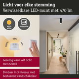 Zwarte LED-plafondlamp met warm wit licht en 3-standen dimmer voor halverlichting
