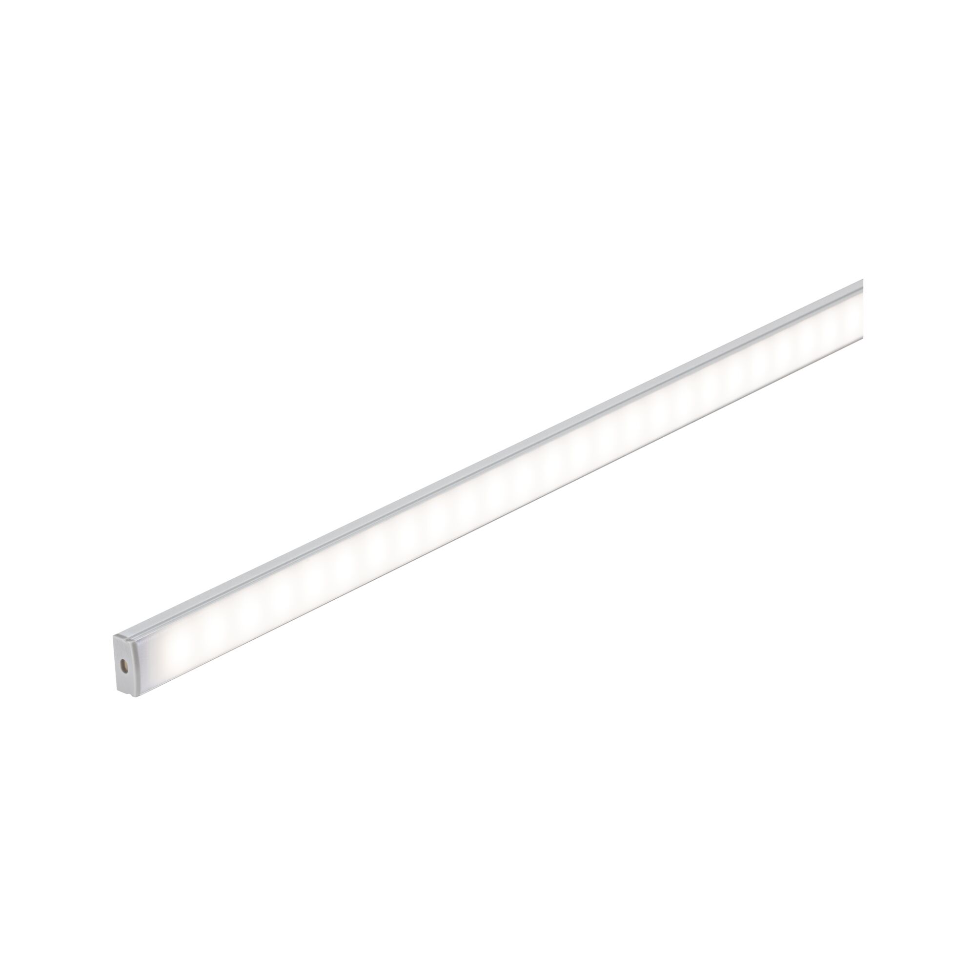 Slim silver aluminum LED strip with even white light distribution for modern lighting solutions