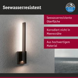 Seewasserresistente schwarze Wandlampe mit hochwertiger Oberfläche und Korrosionsschutz für Küstenbereiche