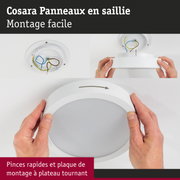 Plafonnier rond blanc avec montage facile par clips rapides et plaque tournante