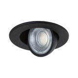 Schwarzer LED-Einbaustrahler mit runder Linse und mattem Gehäuse für moderne Innenbeleuchtung