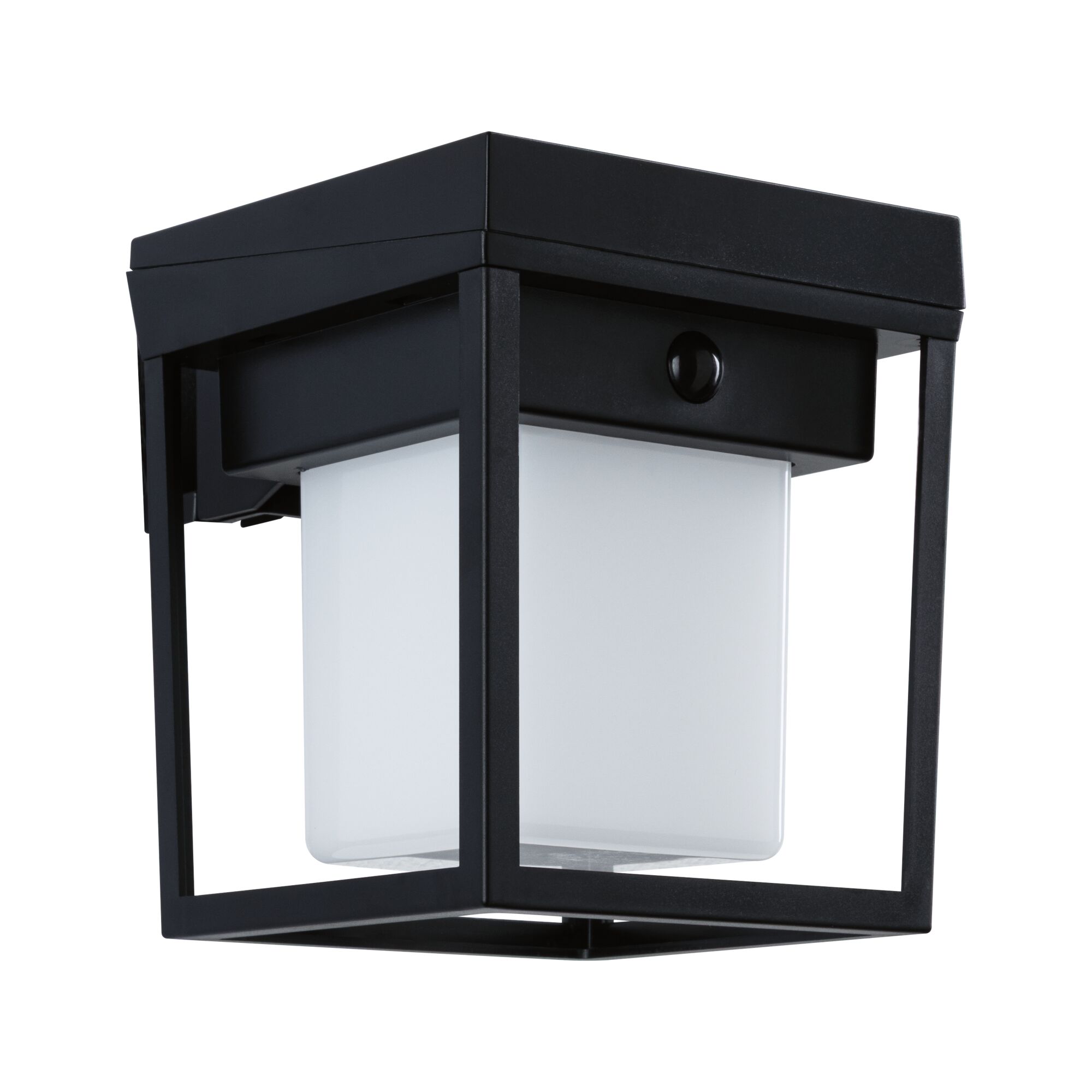 Solar LED-wandarmatuur voor buiten Ferrara IP44 hoekig 121x156mm 3000K 4,2W 400lm 3,7V Zwart
