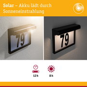 Solar LED Hausnummernleuchte Dayton II IP44 3000K 2lm Schwarz