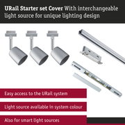 URail Starter set with silver aluminium spotlights and rails for flexible lighting design
