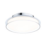 Round LED ceiling light with chrome edge and white acrylic glass for modern home lighting