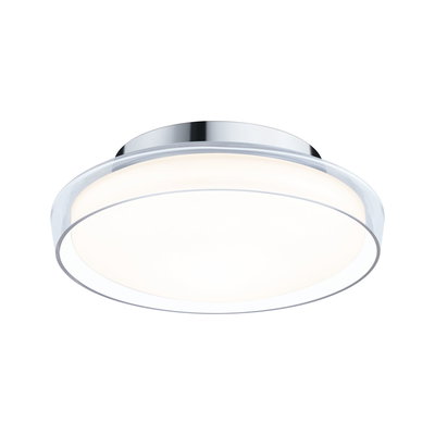 Round LED ceiling light with chrome edge and white acrylic glass for modern home lighting