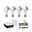 Startsets met prijsvoordeel Zigbee 3.0 LED-gloeilamp E27 RGBW + Gateway smik + Schakelaar Vier slimme RGB LED-lampen met witte voet, bedieningsunit en wandafstandsbediening voor Zigbee-verlichtingssystemen