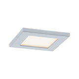 Plafonnier LED carré en aluminium argenté avec lumière blanc chaud pour pièces à vivre