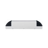 White plastic housing with black end caps, rectangular design for LED lighting fixture