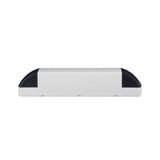 White plastic housing with black end caps, rectangular design for LED lighting fixture