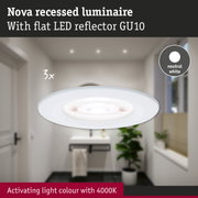 Nova recessed luminaire with flat LED reflector GU10 in neutral white 4000K for modern room lighting