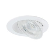 Weißer Einbaustrahler mit klarem Glasreflektor für energiesparende LED-Beleuchtung im Innenbereich