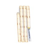 Flexible LED strip with warm white light and connector cable for versatile lighting applications