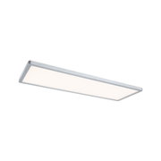 Rechteckige LED-Deckenleuchte aus Aluminium in Silber mit warmweißem Licht für moderne Räume