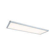 Rectangular silver aluminium LED ceiling light with warm white illumination for modern interiors
