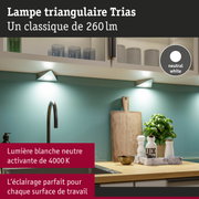 Lampe triangulaire Trias LED en blanc neutre pour un éclairage parfait des plans de travail en cuisine