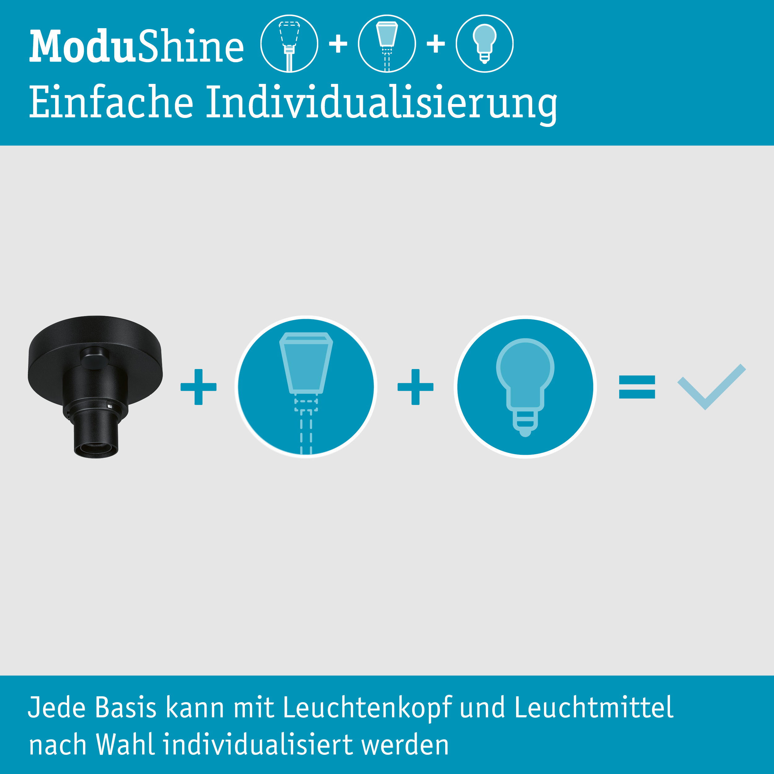 ModuShine Deckenhalter IP44 rund Anthrazit