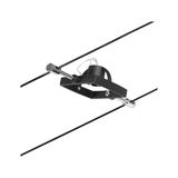 Black metal LED cable spotlight holder with adjustable design for flexible lighting solutions