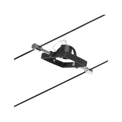 Black metal LED cable spotlight holder with adjustable design for flexible lighting solutions