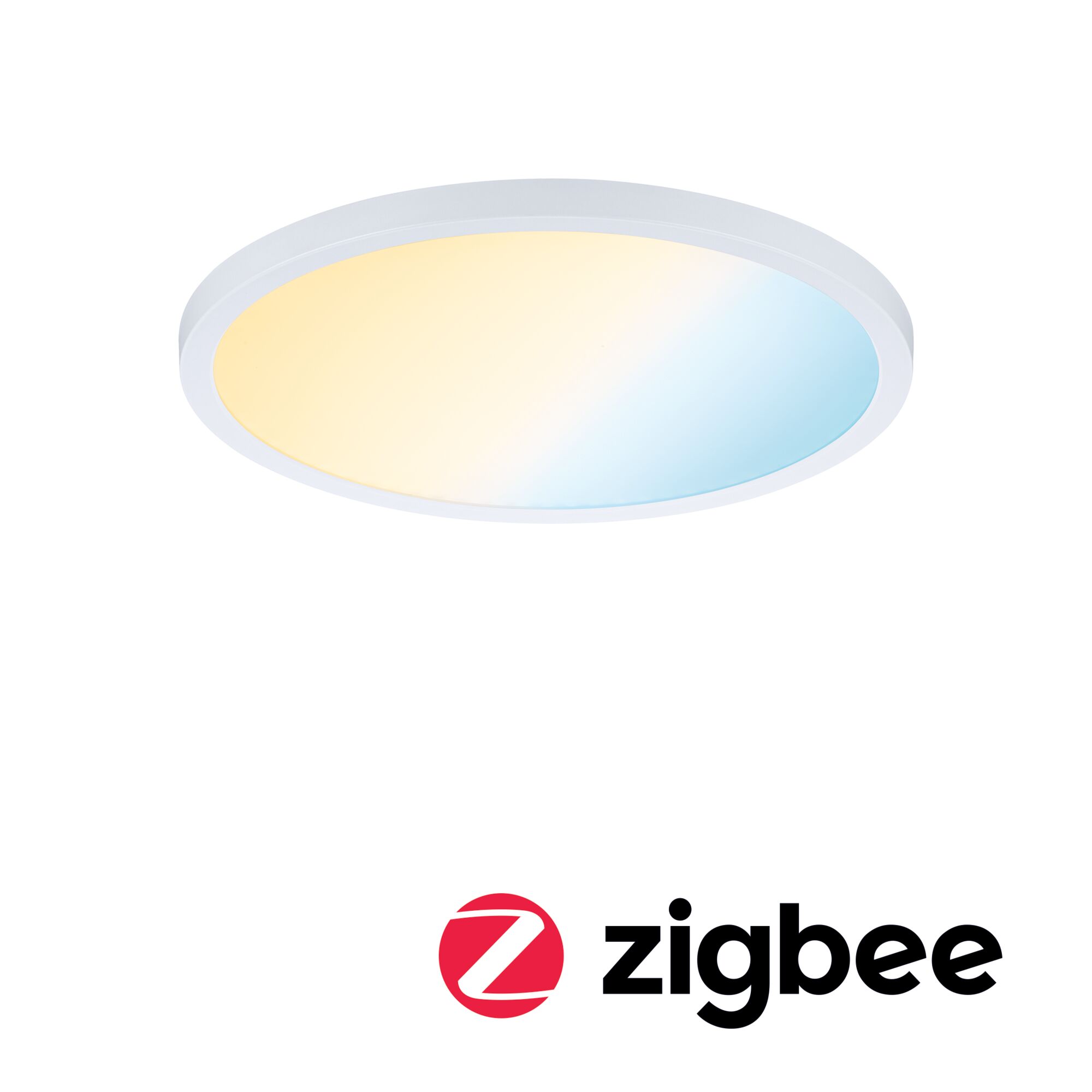 Runde weiße LED-Deckenleuchte mit warmweißem und kaltweißem Licht für smarte Zigbee-Steuerung