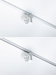 Projecteur LED blanc moderne en métal sur rail pour un éclairage flexible des pièces