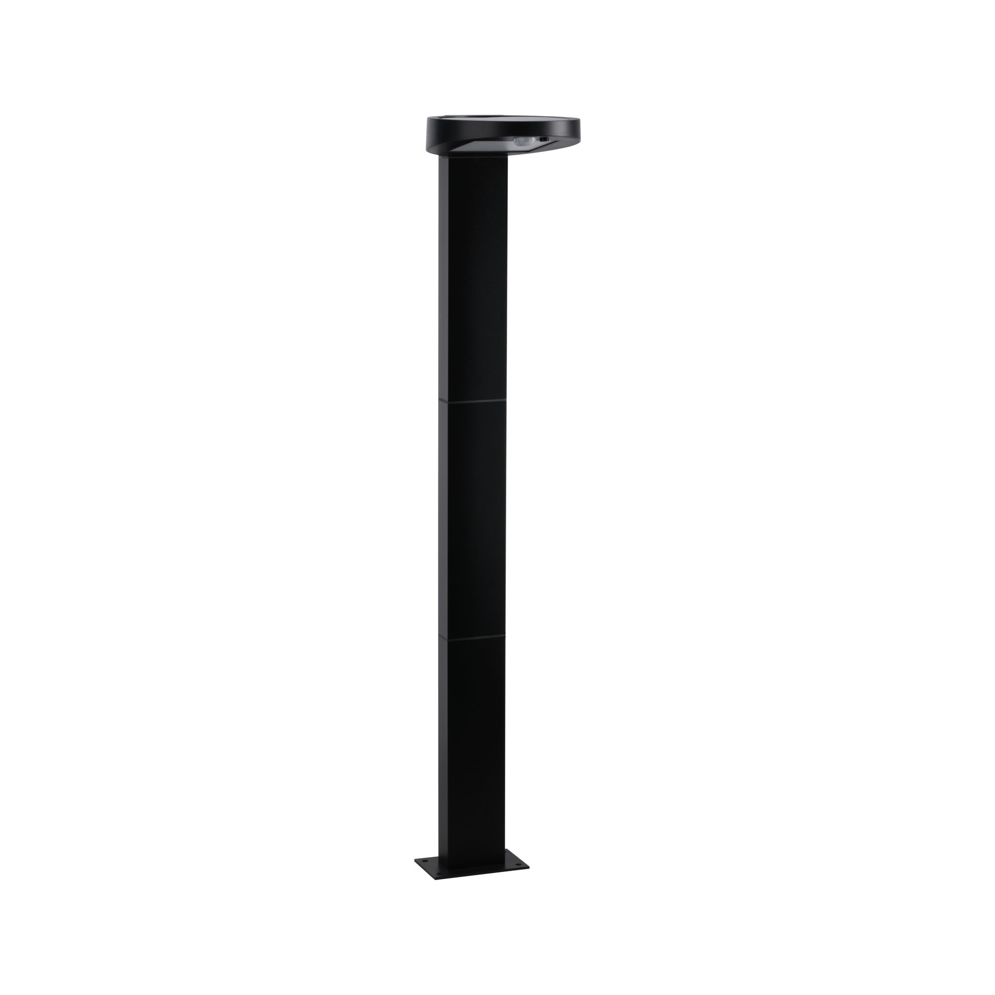 Lampadaire de chemin en aluminium noir moderne avec tête plate et éclairage LED pour extérieur