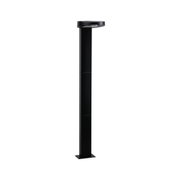 Lampadaire de chemin en aluminium noir moderne avec tête plate et éclairage LED pour extérieur