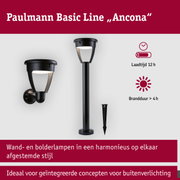 Solar LED-grondpen Ferrara IP44 3000K 400lm Zwart 121x690mm