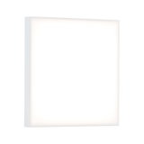 Square white LED ceiling light with diffuse illumination for modern interiors