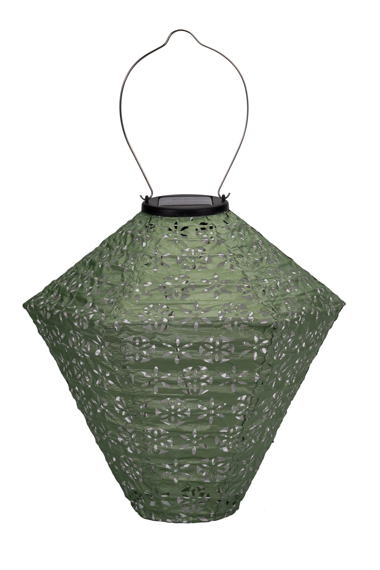 Pauleen Lanterne solaire Sunshine Flower IP44 3500K 4lm Vert clair Lanterne solaire verte en métal avec motif floral ajouré et poignée pour éclairage extérieur de jardin