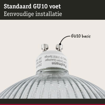 Close-up van een witte kunststof GU10 lampvoet met eenvoudige installatie