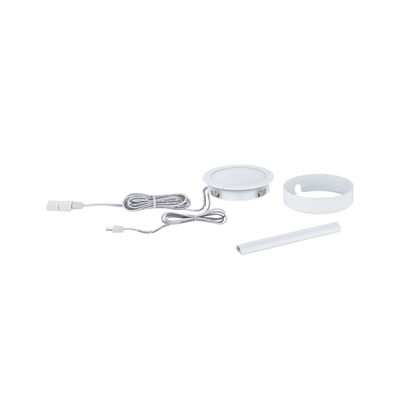 Witte LED inbouwverlichtingsset met kabel en kunststof frame voor moderne verlichting