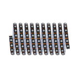 Bande LED noire avec LEDs blanches et composants orange pour solutions d'éclairage flexibles