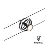 Black LED cable spotlight with rotatable metal ring for flexible accent lighting solutions