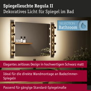 Spiegelleuchte Regula II in mattem Schwarz mit dekorativem Licht für Badezimmer-Spiegelbeleuchtung