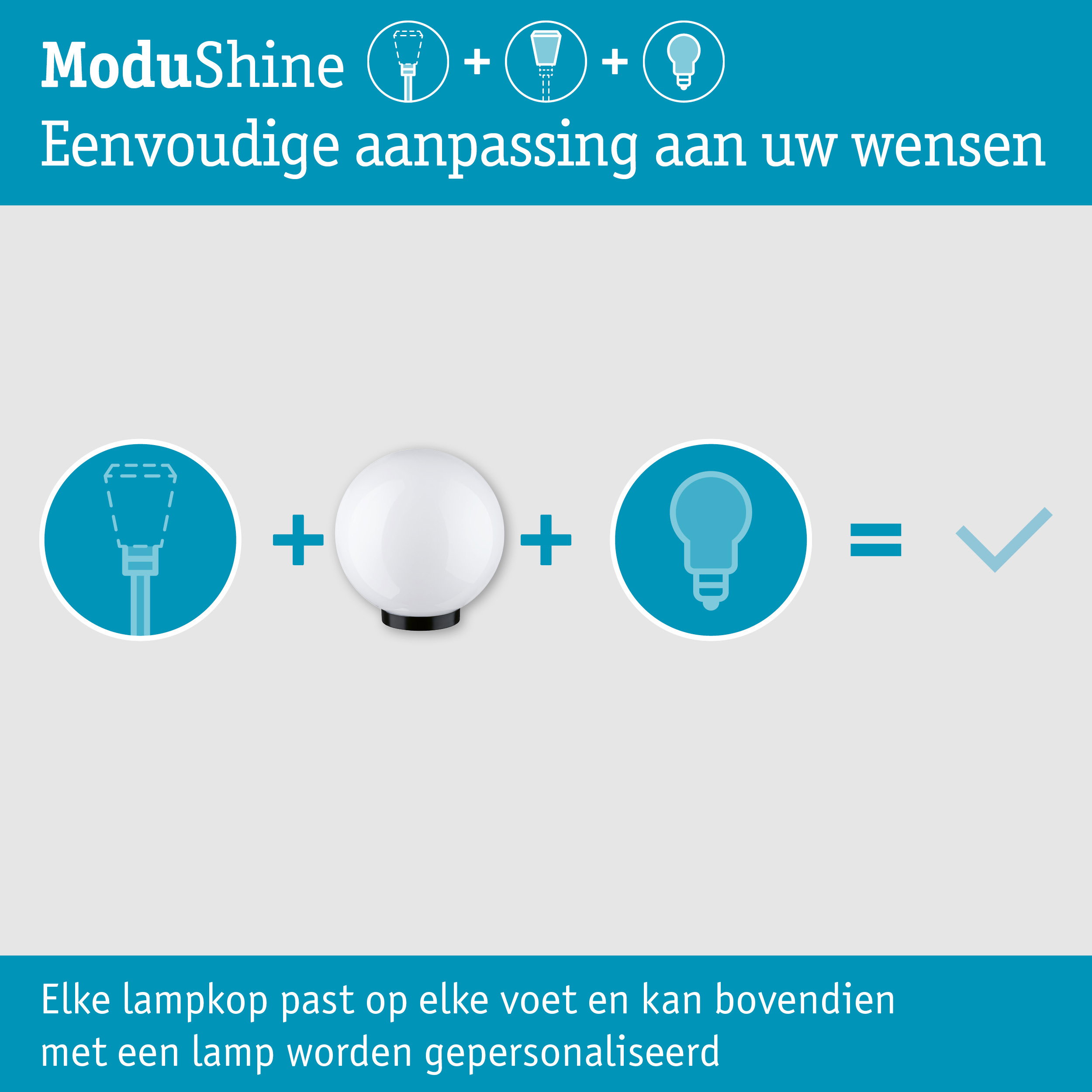 ModuShine Kap Taleno IP44 bolvormig Antraciet/Wit