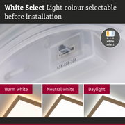 White light colour selector before installation with warm white, neutral white and daylight LED options.