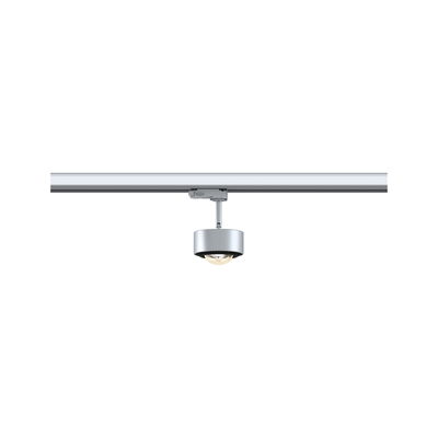 Modern silver LED spotlight on track system for flexible indoor lighting solutions