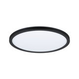 Plafonnier LED rond avec cadre noir et diffuseur blanc pour un éclairage moderne