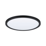Ronde LED-plafondlamp met zwarte metalen rand en witte diffuser voor moderne verlichting