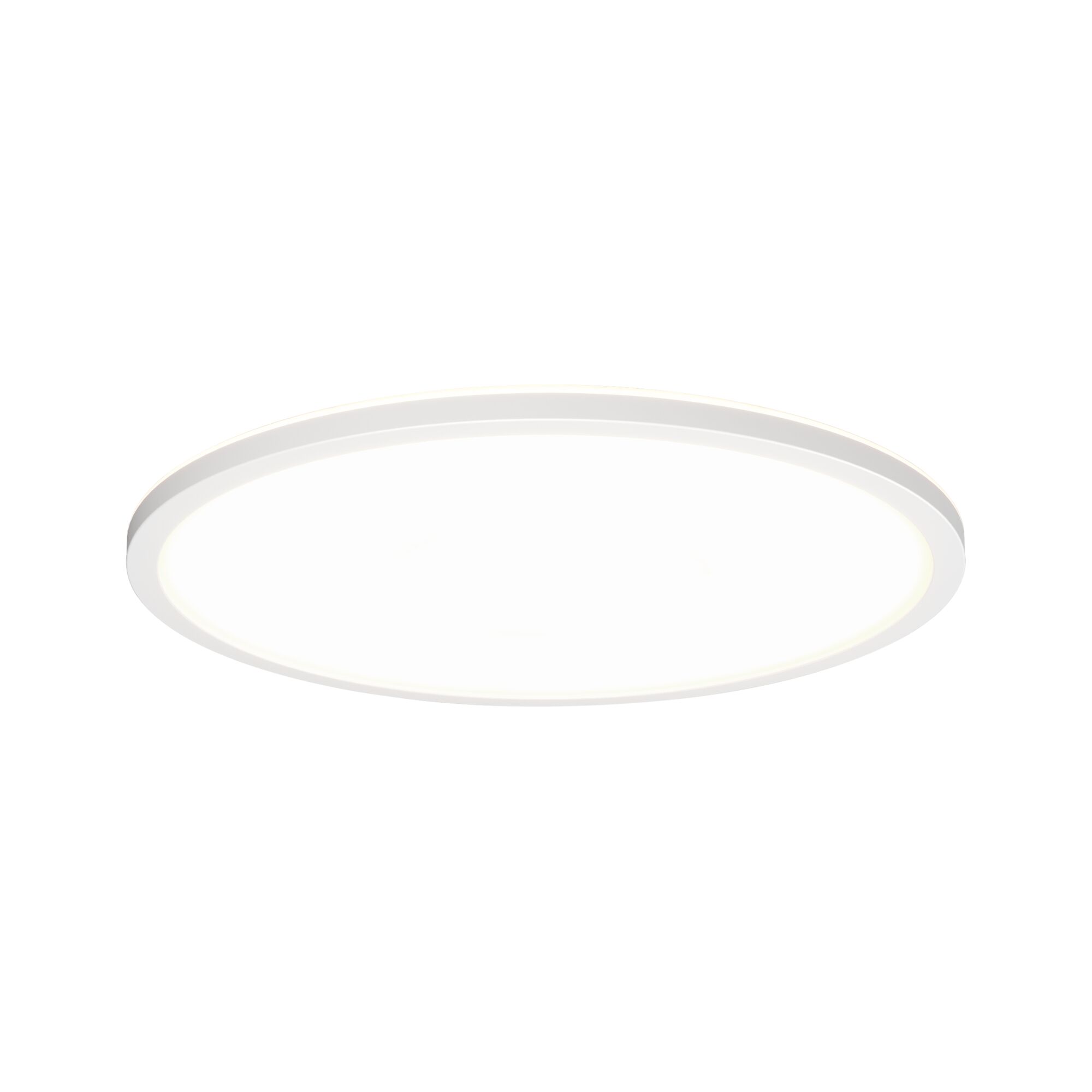Round white LED ceiling light with slim plastic design for modern indoor lighting