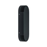 Applique murale noire en aluminium avec fentes de ventilation, design moderne pour intérieur et extérieur