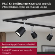 Kit de démarrage URail noir avec ampoules LED GU10 interchangeables pour un éclairage unique