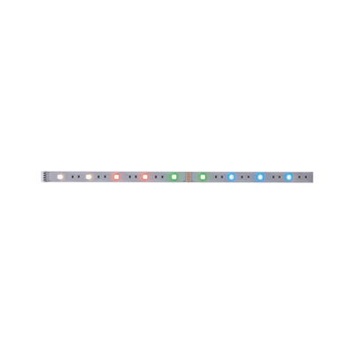 LED-Lichtstreifen mit mehrfarbigen RGB-Dioden auf silberner Platine für flexible Beleuchtung