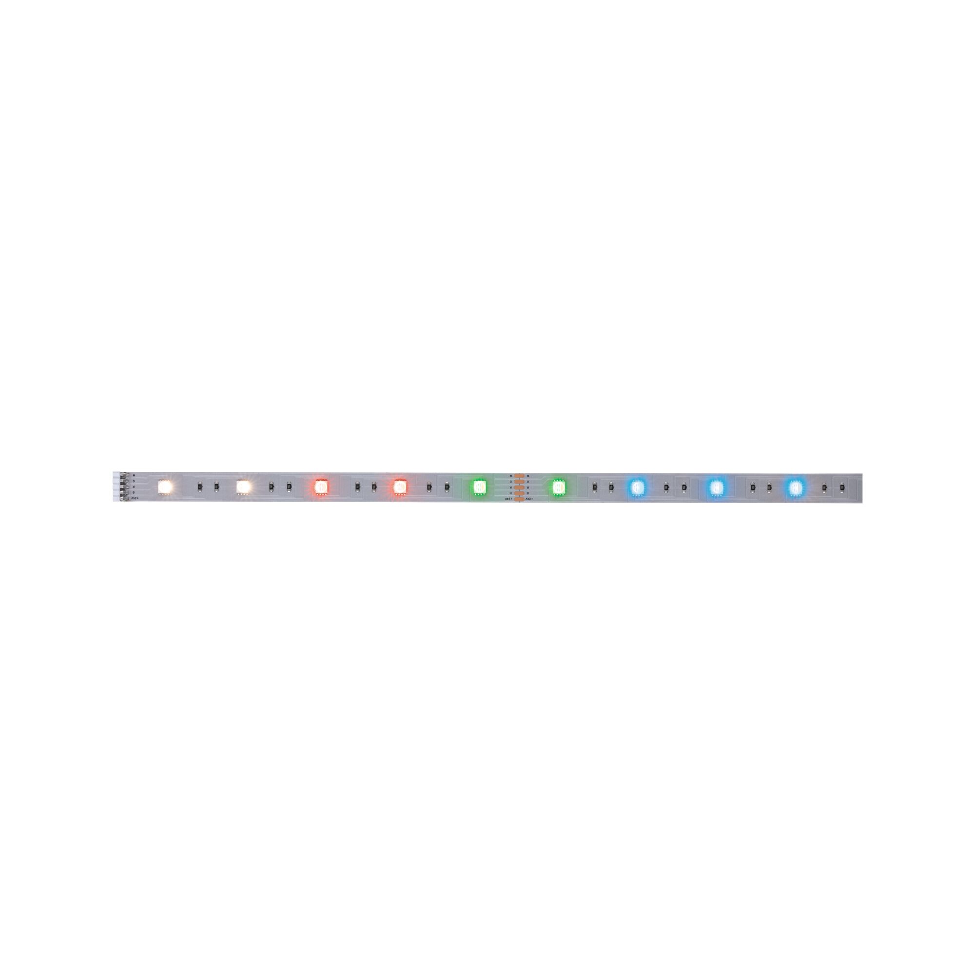 LED strip with multicolor RGB diodes on silver board for flexible lighting solutions