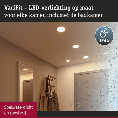 VariFit LED inbouwspots in warm wit, spatwaterdicht IP44 voor badkamer- en halverlichting