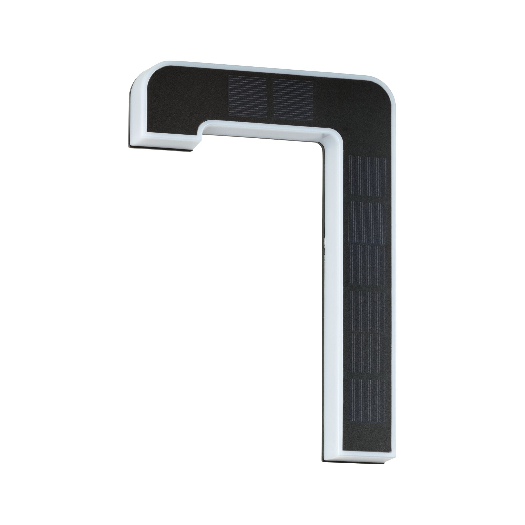 Modern L-shaped LED light with black surface and white edges for indoor lighting solutions