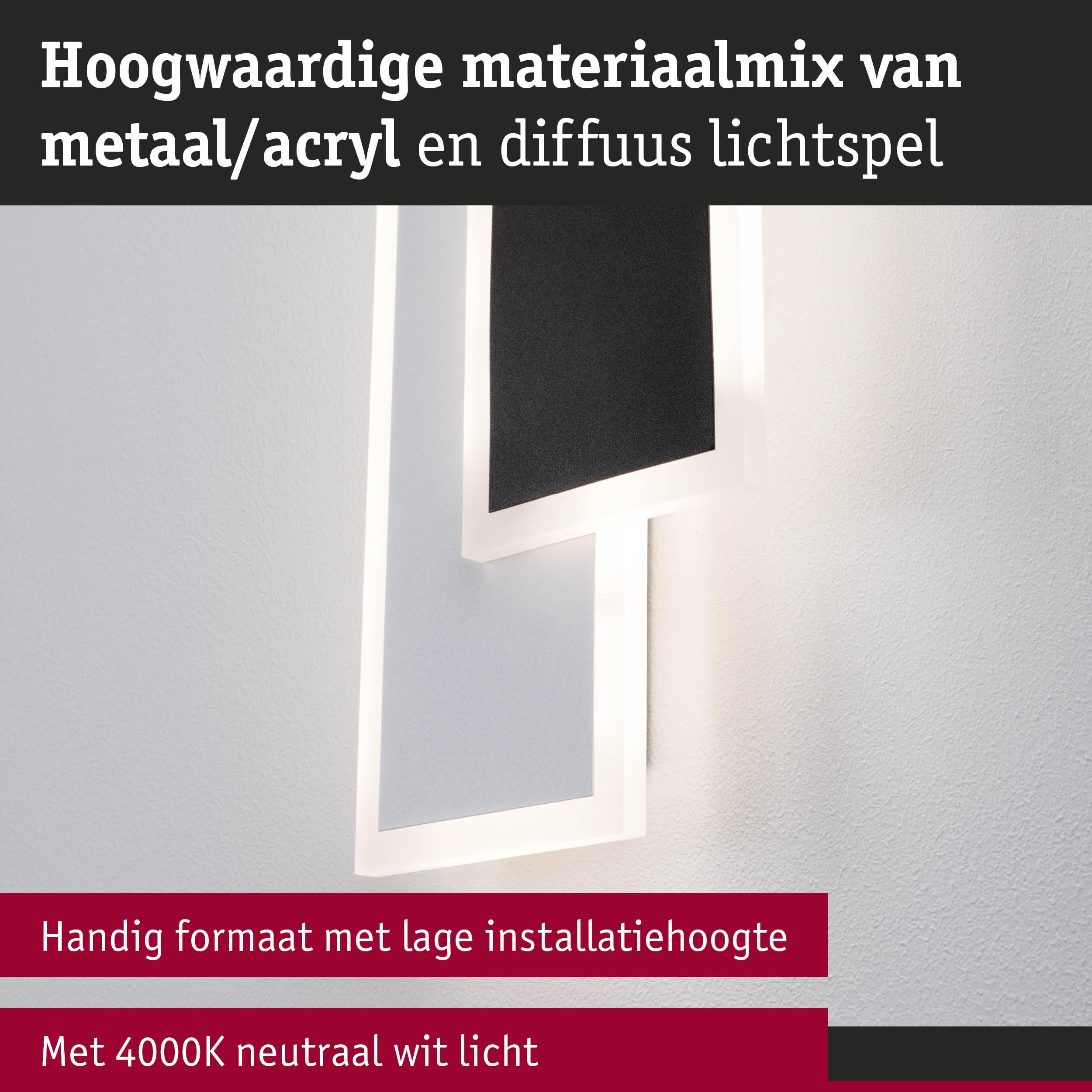 Moderne wandlamp van metaal en acryl in wit met 4000K neutraal wit licht voor woonruimtes