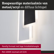 Moderne wandlamp van metaal en acryl in wit met 4000K neutraal wit licht voor woonruimtes