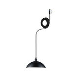 Suspension noire en métal demi-sphère avec long câble pour éclairage intérieur moderne